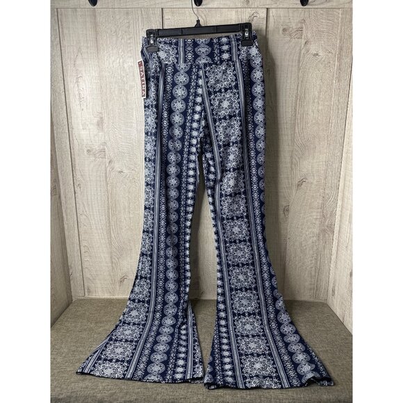 SATINA Womens M High Waisted Flare Leggings Buttery Soft Bell Bottom Palazzo - Picture 2 of 6